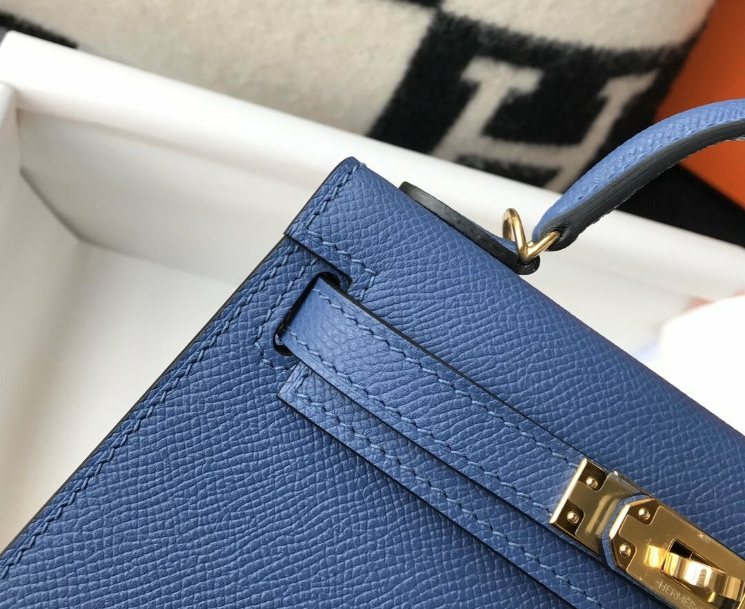 Hermes Handle Bag 19cm Blue